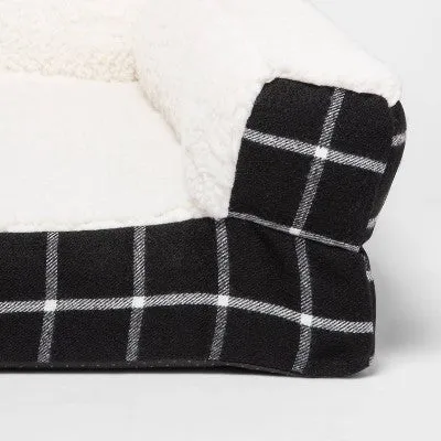 Window Pane Plaid Pillow Couch Dog Bed - L - Boots & Barkley™