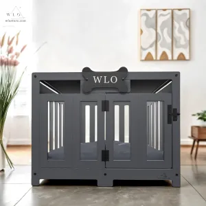 WLO® Gray Pueblo Modern Dog Crate