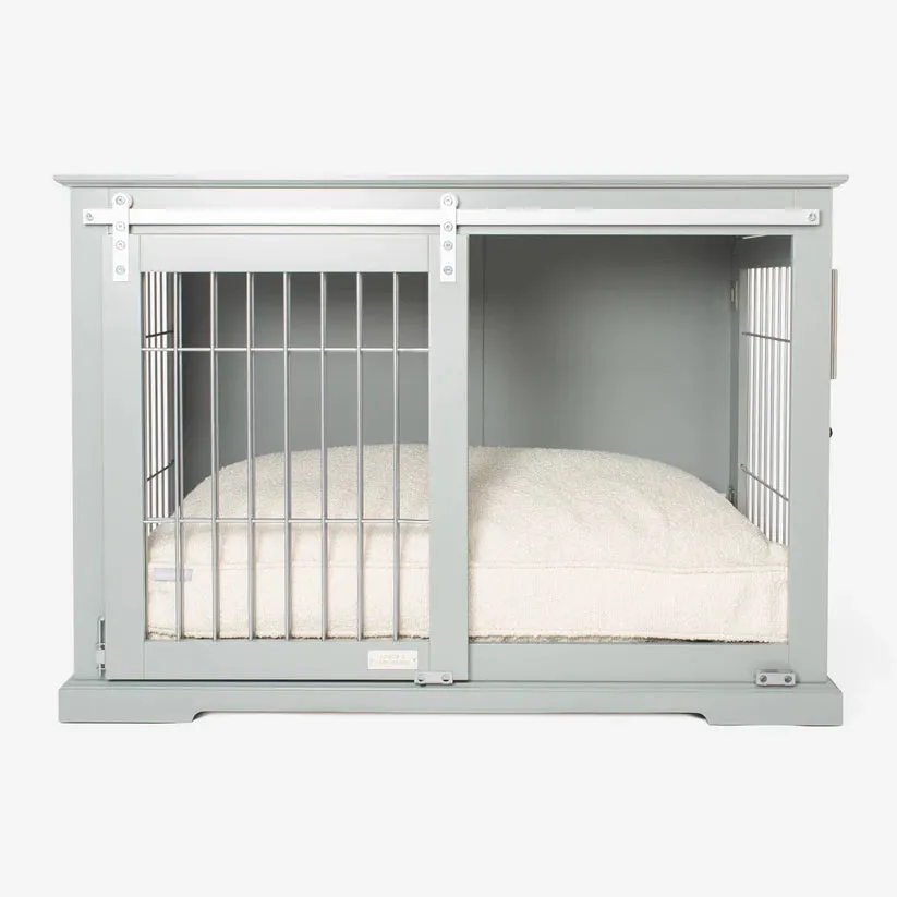 Wooden Sliding Door Dog Crate in White or Grey