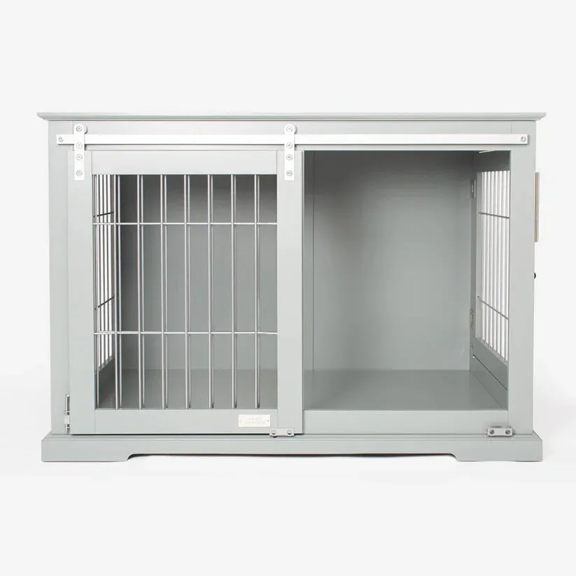 Wooden Sliding Door Dog Crate in White or Grey