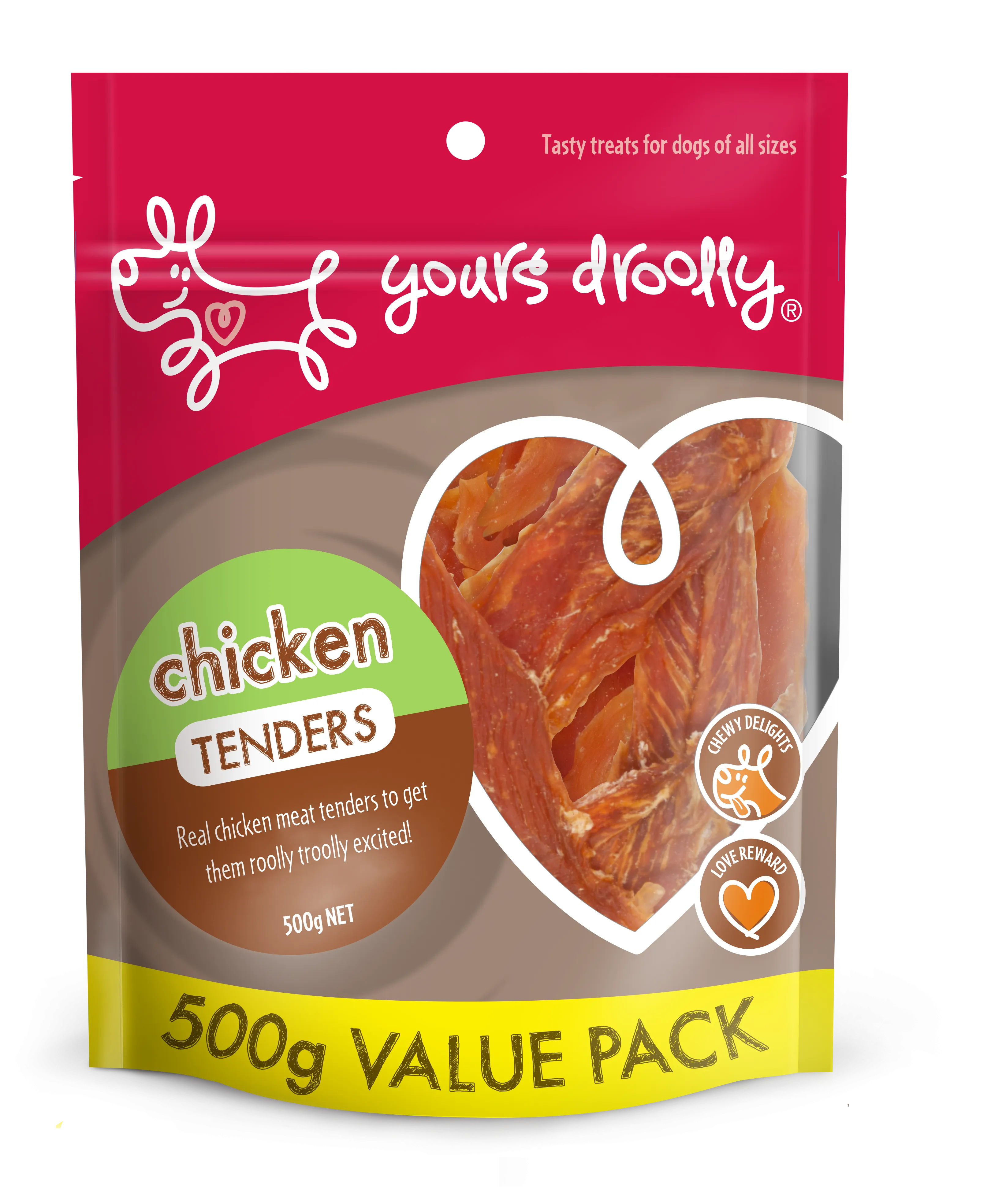 Yours Droolly Chicken Tenders Dog Treats 500g